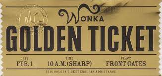 MTZI, Golden Ticket impreso a una tinta frente y vuelta 